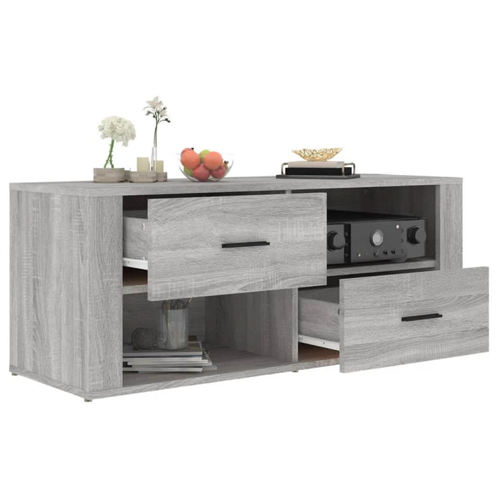 Comodă TV, gri sonoma, 100x35x40 cm, lemn prelucrat - WALTI WALTI