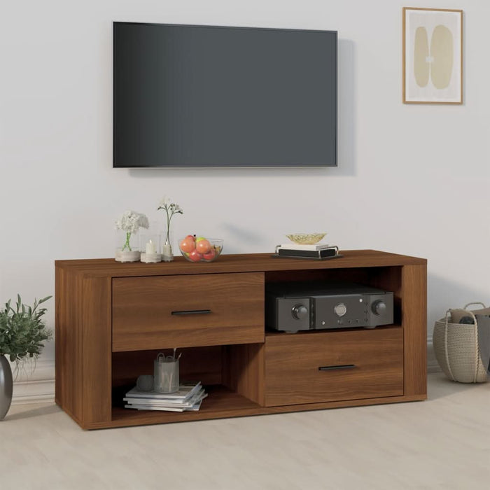 Comodă TV, stejar maro, 100x35x40 cm, lemn prelucrat - WALTI WALTI