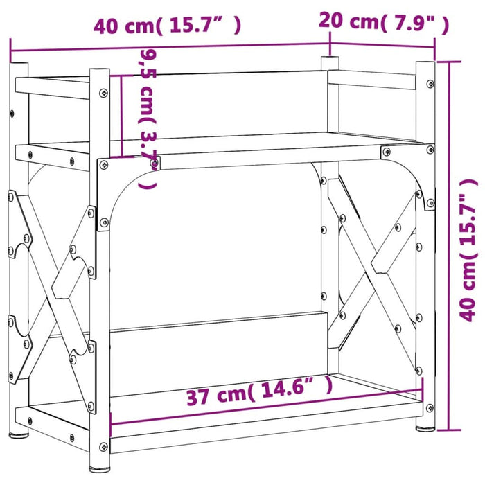 Suport imprimantă 2 niveluri gri sonoma 40x20x40 cm lemn - WALTI WALTI