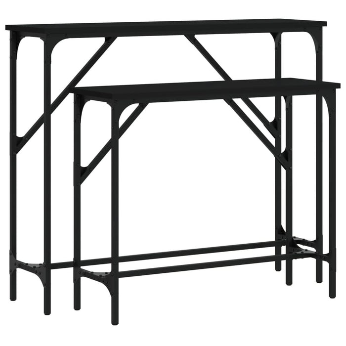 Măsuțe console, 2 buc., negru, lemn compozit - WALTI WALTI