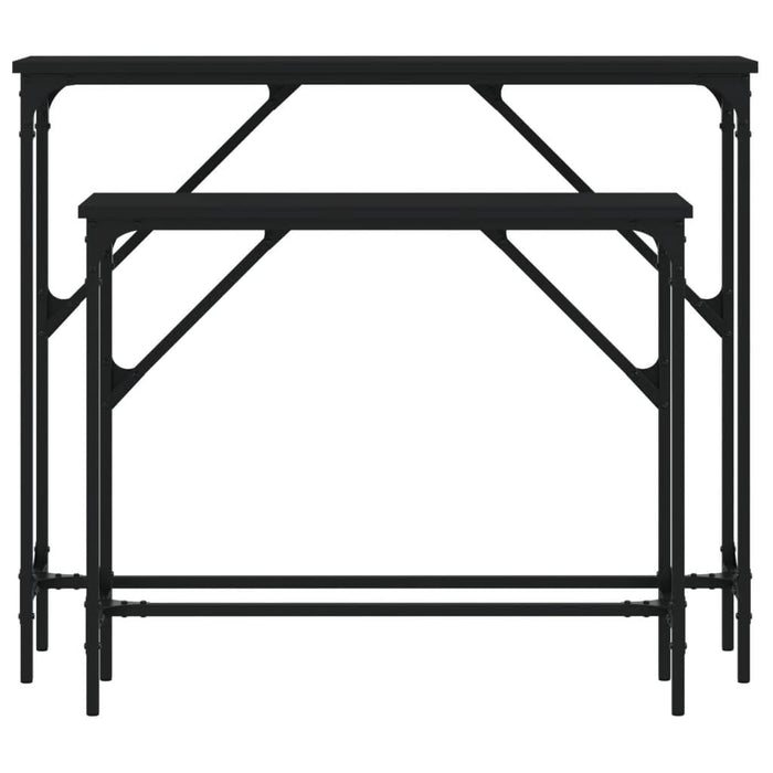 Măsuțe console, 2 buc., negru, lemn compozit - WALTI WALTI