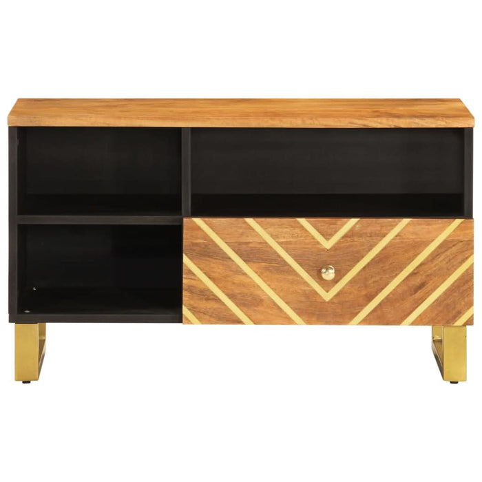 Dulap TV, maro și negru, 80x33,5x46 cm, lemn masiv de mango - WALTI WALTI