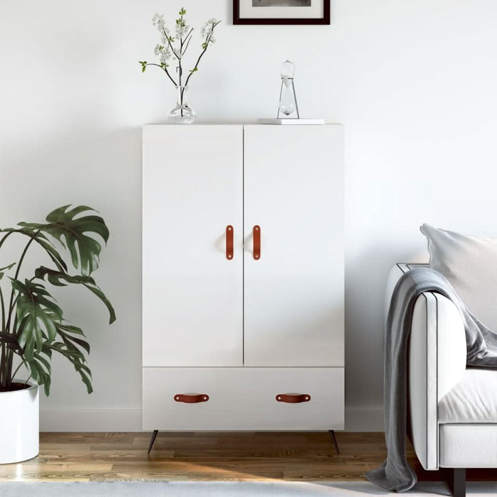 Dulap înalt, alb extralucios, 69,5x31x115 cm, lemn prelucrat - WALTI WALTI