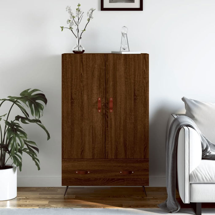 Dulap înalt, stejar maro, 69,5x31x115 cm, lemn prelucrat - WALTI WALTI
