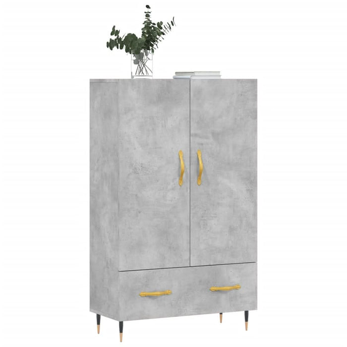 Dulap înalt, gri beton, 69,5x31x115 cm, lemn prelucrat - WALTI WALTI