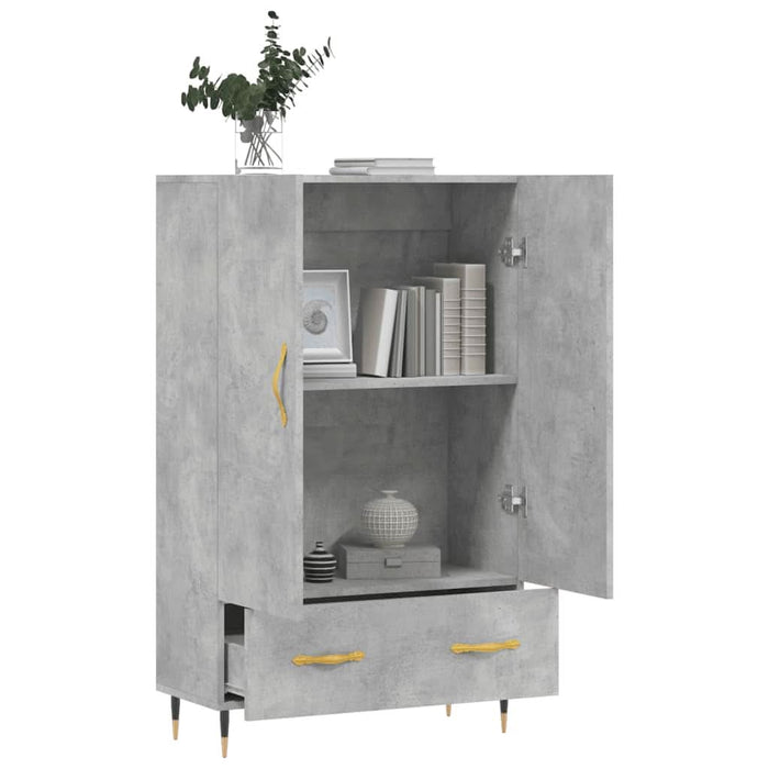 Dulap înalt, gri beton, 69,5x31x115 cm, lemn prelucrat - WALTI WALTI