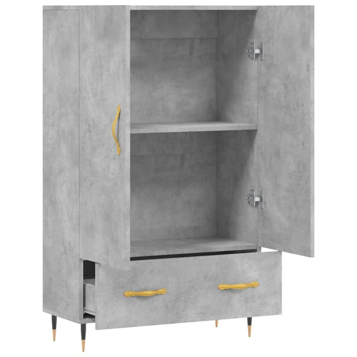 Dulap înalt, gri beton, 69,5x31x115 cm, lemn prelucrat - WALTI WALTI