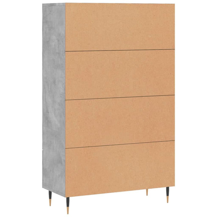 Dulap înalt, gri beton, 69,5x31x115 cm, lemn prelucrat - WALTI WALTI