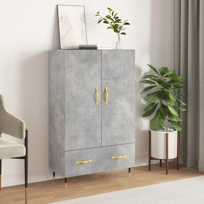 Dulap înalt, gri beton, 69,5x31x115 cm, lemn prelucrat - WALTI WALTI