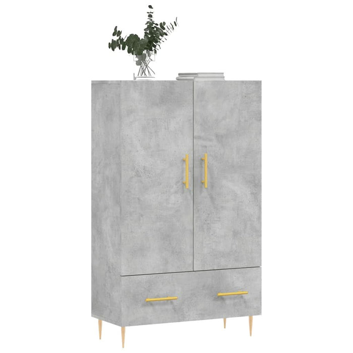 Dulap înalt, gri beton, 69,5x31x115 cm, lemn prelucrat - WALTI WALTI