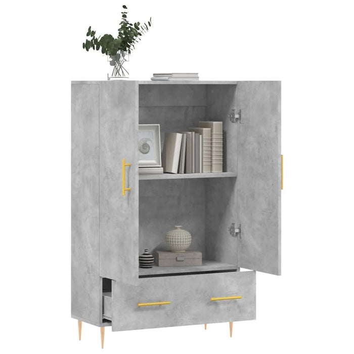 Dulap înalt, gri beton, 69,5x31x115 cm, lemn prelucrat - WALTI WALTI