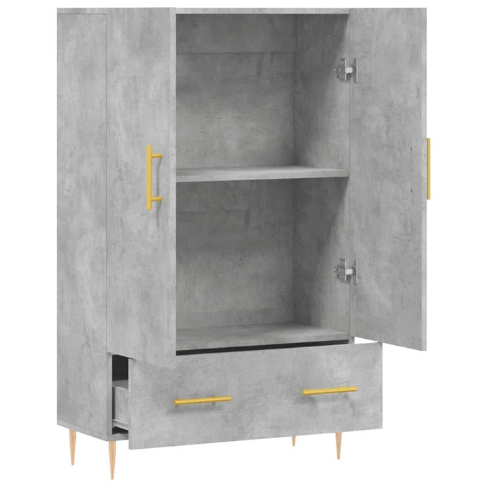 Dulap înalt, gri beton, 69,5x31x115 cm, lemn prelucrat - WALTI WALTI