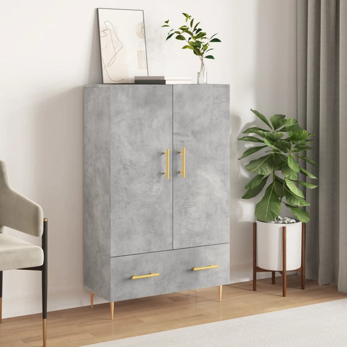Dulap înalt, gri beton, 69,5x31x115 cm, lemn prelucrat - WALTI WALTI