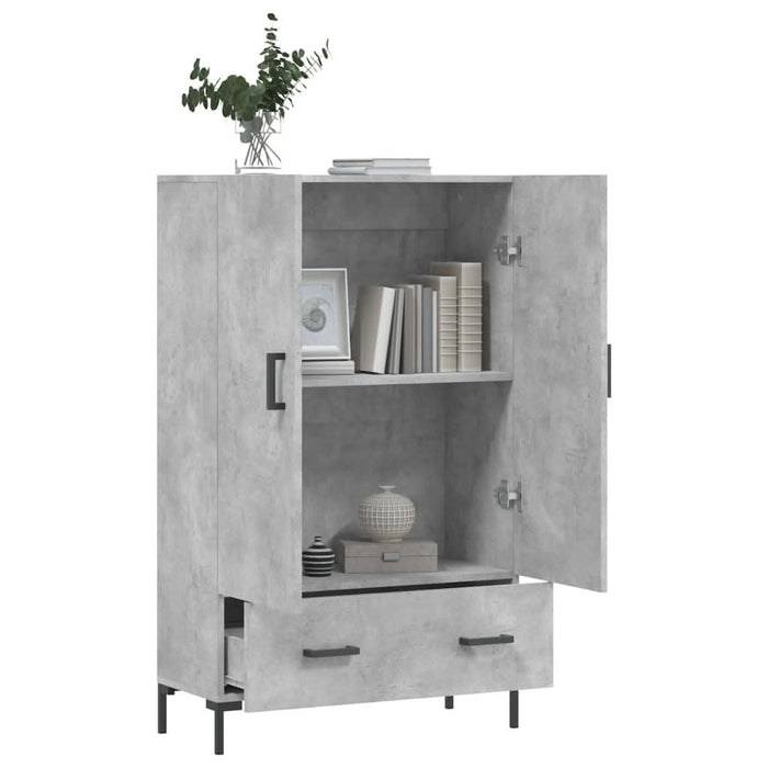 Dulap înalt, gri beton, 69,5x31x115 cm, lemn prelucrat - WALTI WALTI