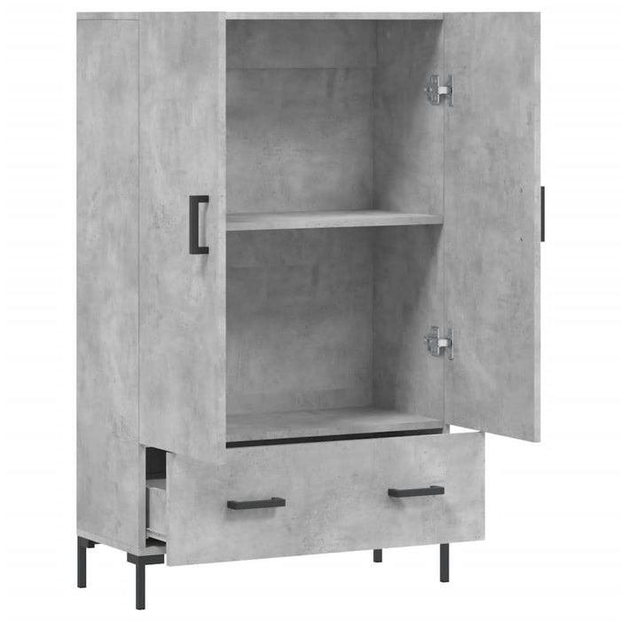 Dulap înalt, gri beton, 69,5x31x115 cm, lemn prelucrat - WALTI WALTI