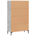Dulap înalt, gri beton, 69,5x31x115 cm, lemn prelucrat - WALTI WALTI