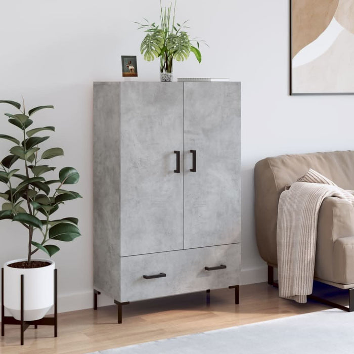 Dulap înalt, gri beton, 69,5x31x115 cm, lemn prelucrat - WALTI WALTI