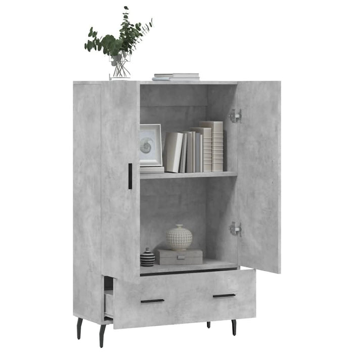 Dulap înalt, gri beton, 69,5x31x115 cm, lemn prelucrat - WALTI WALTI
