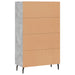 Dulap înalt, gri beton, 69,5x31x115 cm, lemn prelucrat - WALTI WALTI
