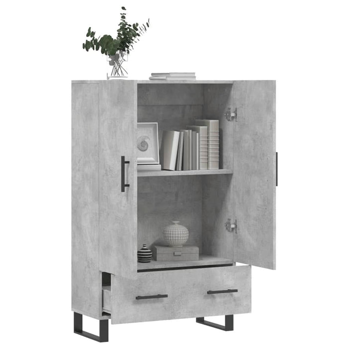 Dulap înalt, gri beton, 69,5x31x115 cm, lemn prelucrat - WALTI WALTI