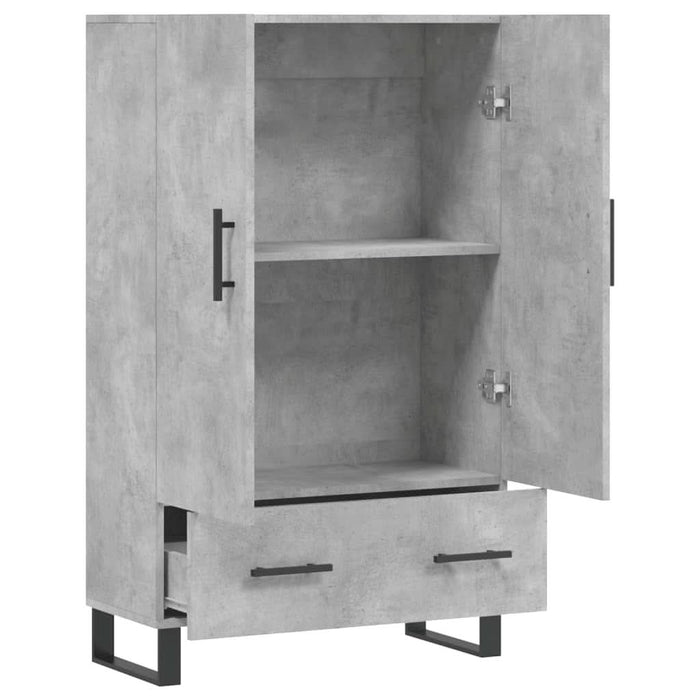 Dulap înalt, gri beton, 69,5x31x115 cm, lemn prelucrat - WALTI WALTI