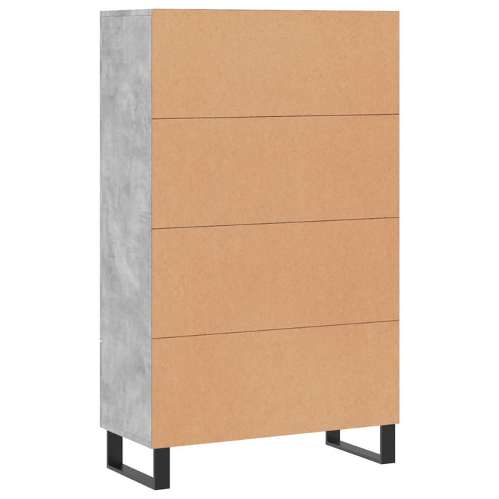 Dulap înalt, gri beton, 69,5x31x115 cm, lemn prelucrat - WALTI WALTI