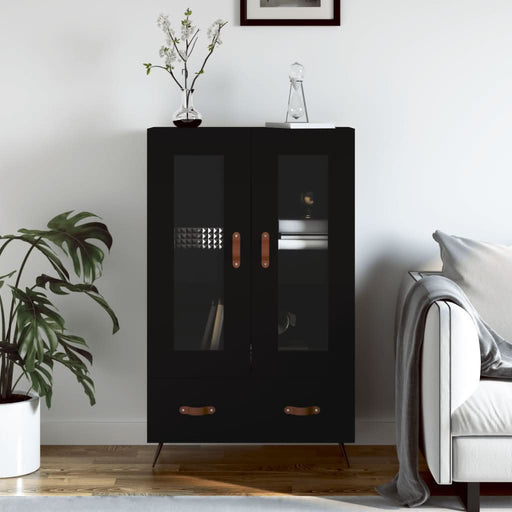 Dulap înalt, negru, 69,5x31x115 cm, lemn prelucrat - WALTI WALTI