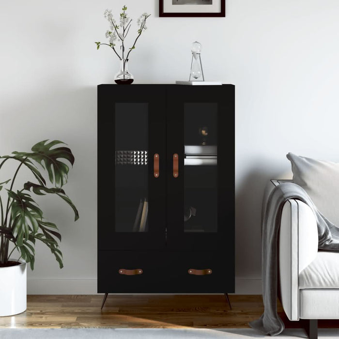 Dulap înalt, negru, 69,5x31x115 cm, lemn prelucrat - WALTI WALTI