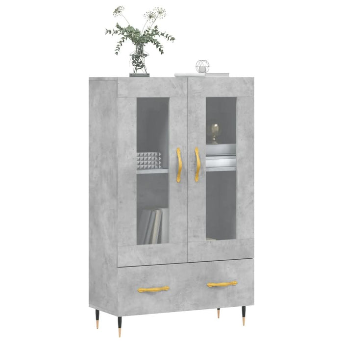 Dulap înalt, gri beton, 69,5x31x115 cm, lemn prelucrat - WALTI WALTI