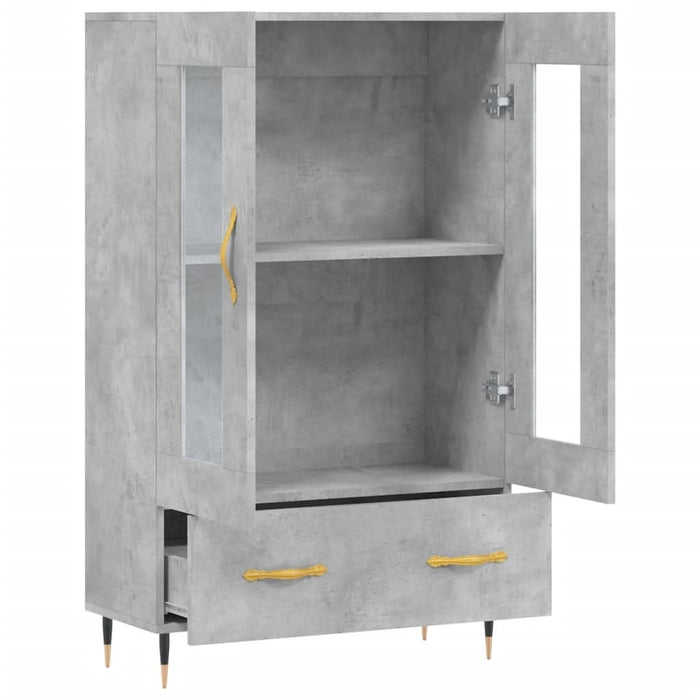 Dulap înalt, gri beton, 69,5x31x115 cm, lemn prelucrat - WALTI WALTI