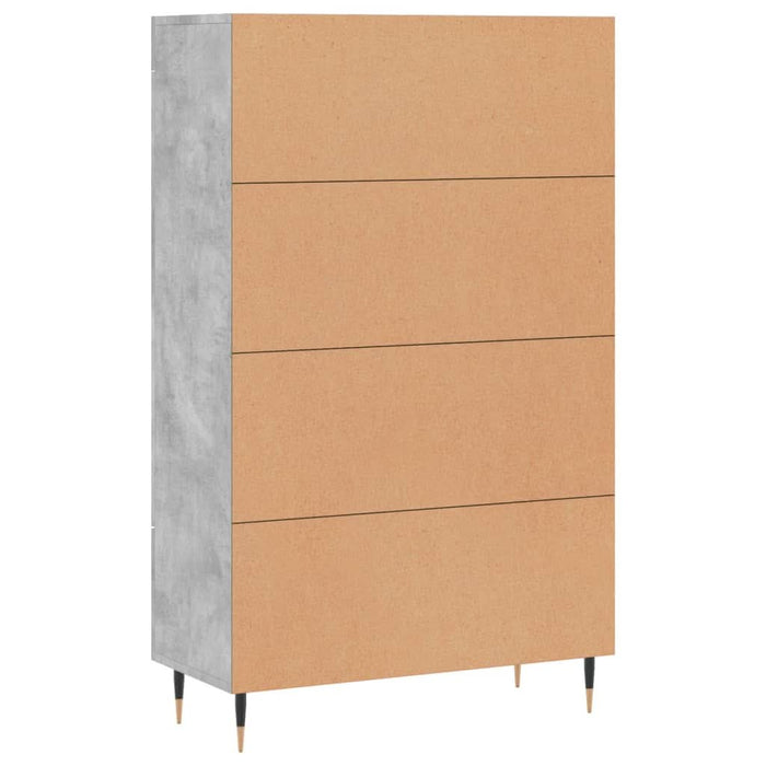 Dulap înalt, gri beton, 69,5x31x115 cm, lemn prelucrat - WALTI WALTI