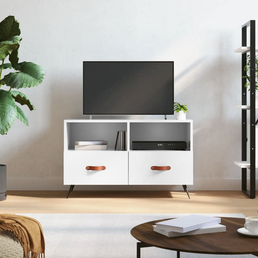 Comodă TV, alb extralucios, 80x36x50 cm, lemn prelucrat - WALTI WALTI