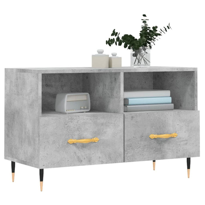 Comodă TV, gri beton, 80x36x50 cm, lemn compozit - WALTI WALTI