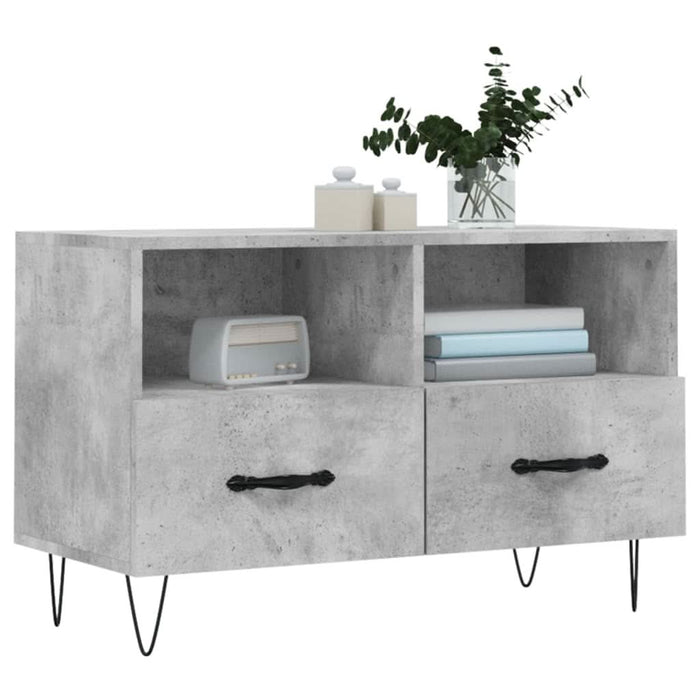 Comodă TV, gri beton, 80x36x50 cm, lemn compozit - WALTI WALTI