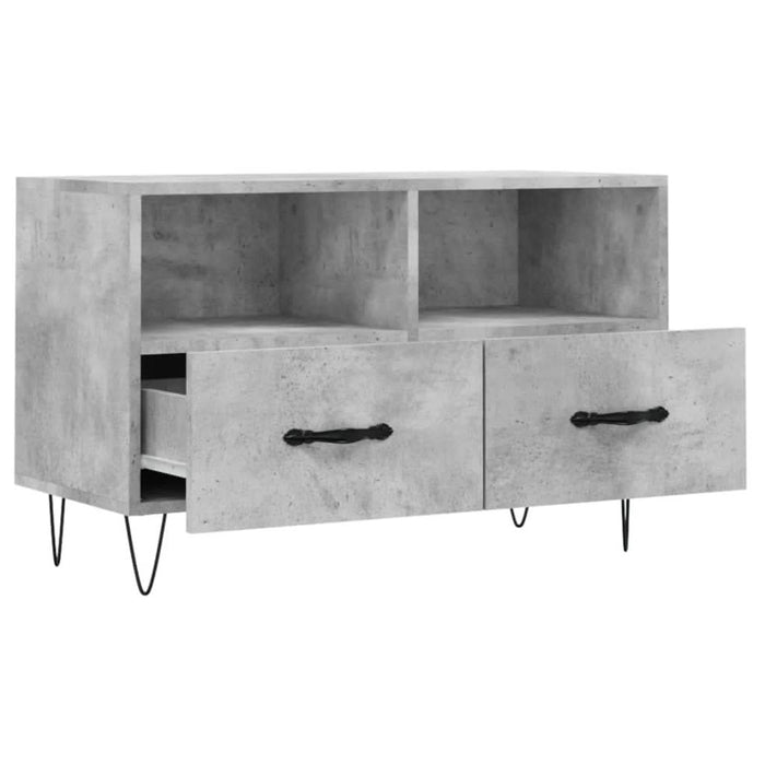 Comodă TV, gri beton, 80x36x50 cm, lemn compozit - WALTI WALTI