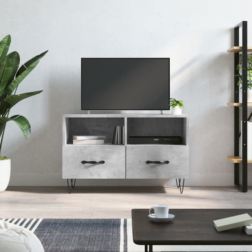 Comodă TV, gri beton, 80x36x50 cm, lemn compozit - WALTI WALTI