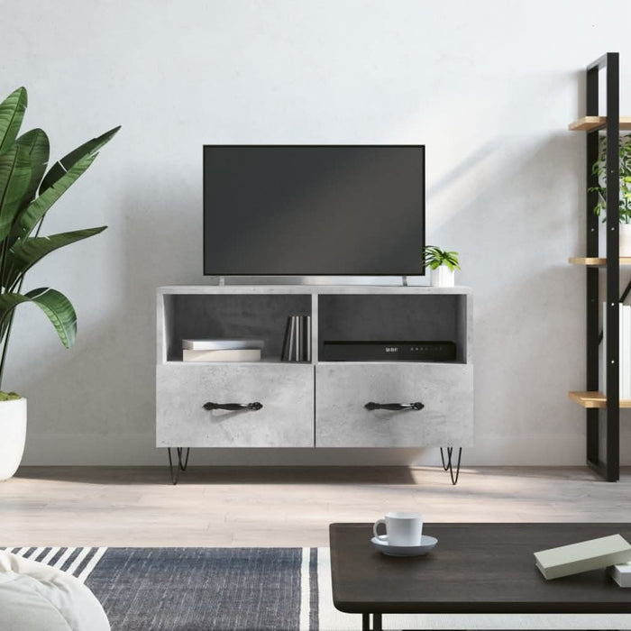 Comodă TV, gri beton, 80x36x50 cm, lemn compozit - WALTI WALTI