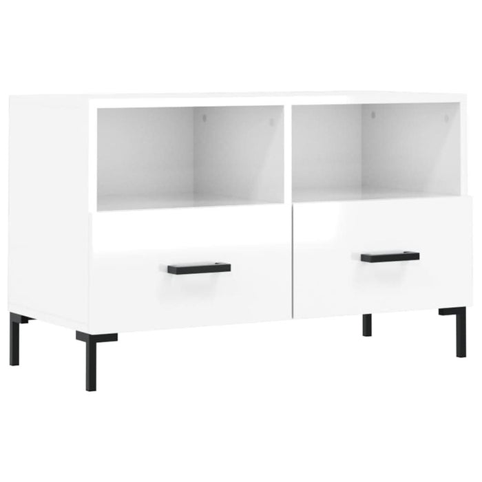 Comodă TV, alb extralucios, 80x36x50 cm, lemn prelucrat - WALTI WALTI