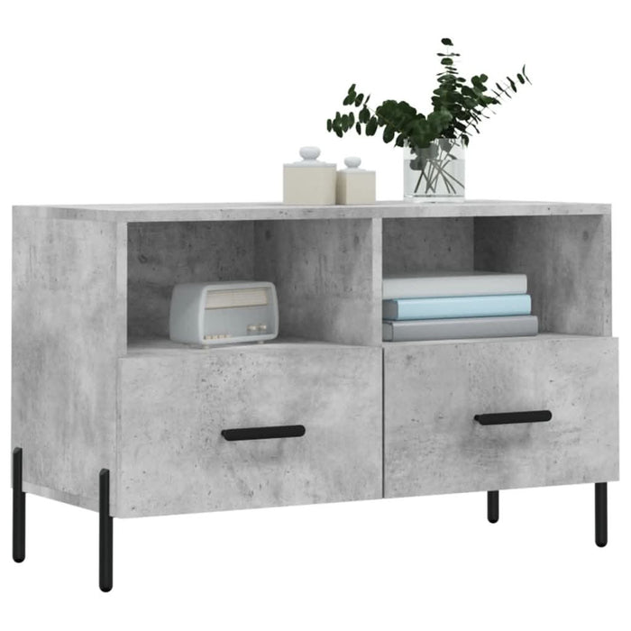Comodă TV, gri beton, 80x36x50 cm, lemn compozit - WALTI WALTI