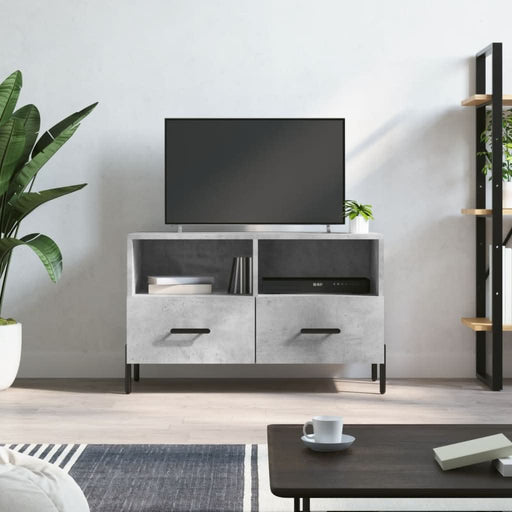 Comodă TV, gri beton, 80x36x50 cm, lemn compozit - WALTI WALTI