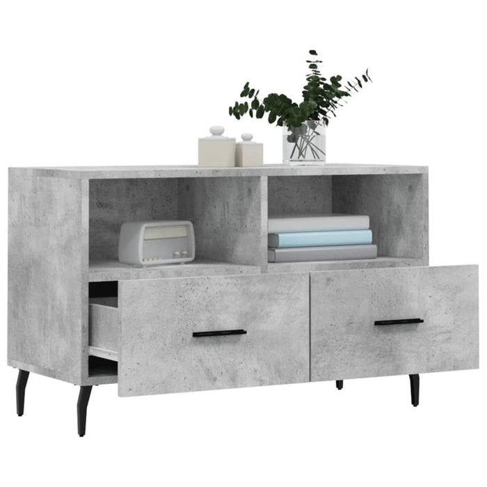 Comodă TV, gri beton, 80x36x50 cm, lemn compozit - WALTI WALTI