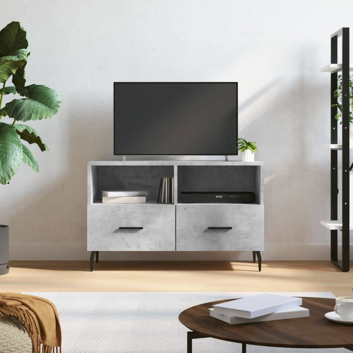 Comodă TV, gri beton, 80x36x50 cm, lemn compozit - WALTI WALTI