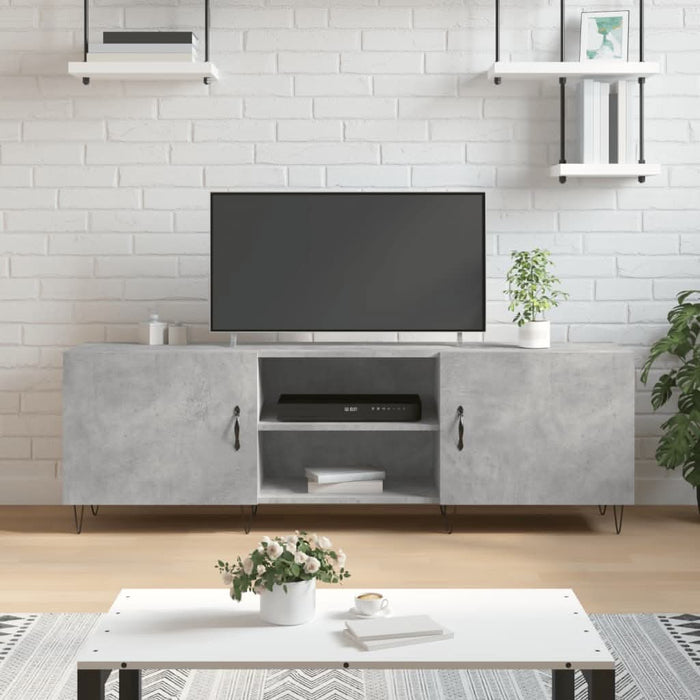 Comodă TV, gri beton, 150x30x50 cm, lemn compozit - WALTI WALTI
