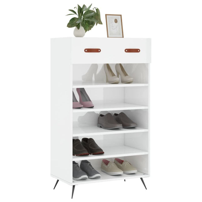 Pantofar, alb extralucios, 60x35x105 cm, lemn prelucrat - WALTI WALTI