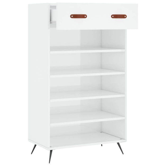Pantofar, alb extralucios, 60x35x105 cm, lemn prelucrat - WALTI WALTI