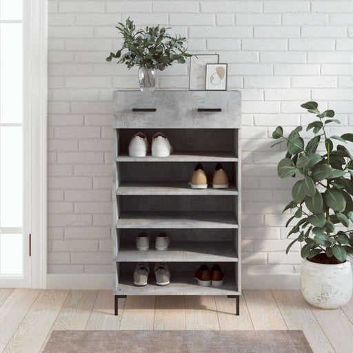 Pantofar, gri beton, 60x35x105 cm, lemn compozit - WALTI WALTI
