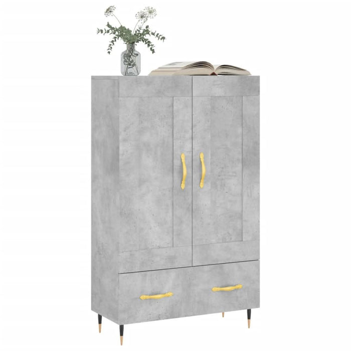 Dulap înalt, gri beton, 69,5x31x115 cm, lemn compozit - WALTI WALTI