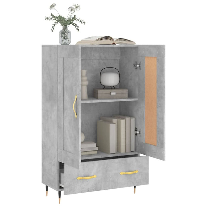 Dulap înalt, gri beton, 69,5x31x115 cm, lemn compozit - WALTI WALTI