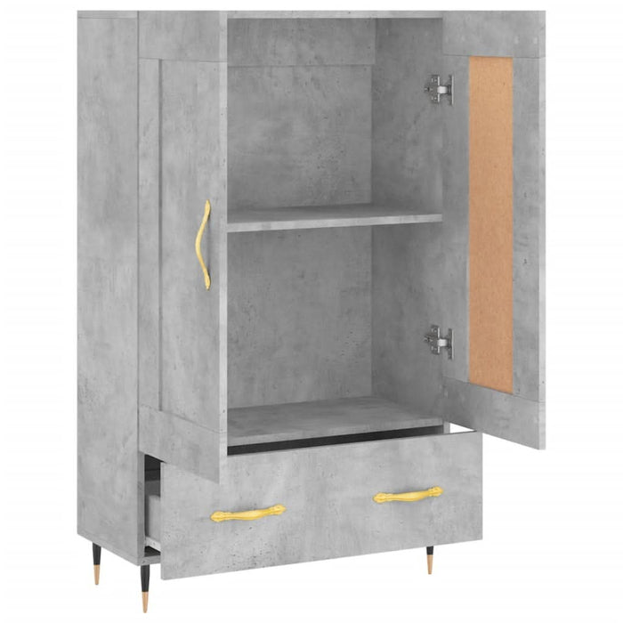 Dulap înalt, gri beton, 69,5x31x115 cm, lemn compozit - WALTI WALTI