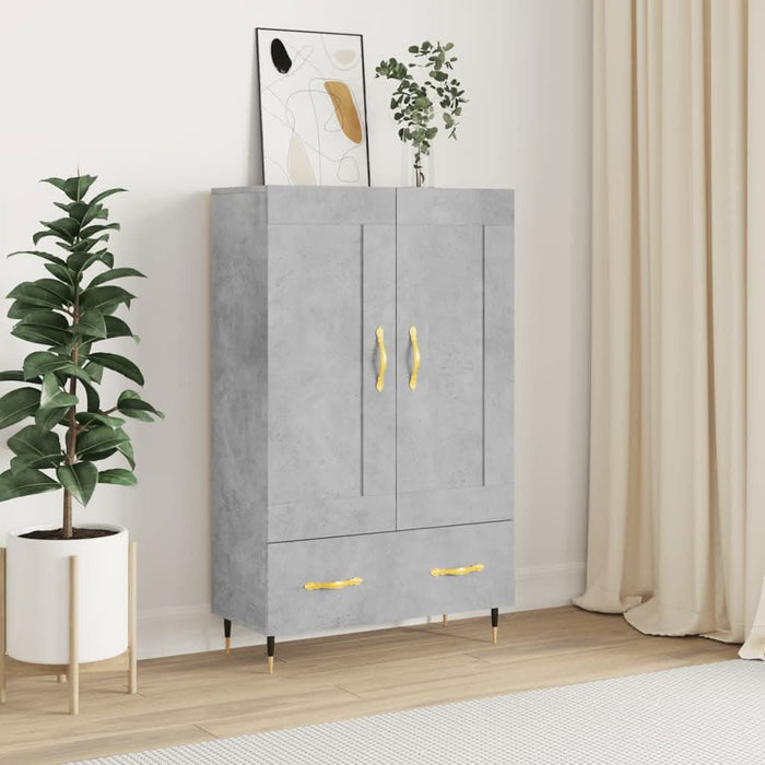 Dulap înalt, gri beton, 69,5x31x115 cm, lemn compozit - WALTI WALTI